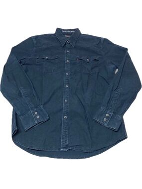 Levi’s Outerknown Men's Button Up Long Sleeve Shirt Dark Blue Cotton Size Large
